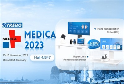 Syrebo jaunie rehabilitācijas roboti debitēs izstādē MEDICA 2023